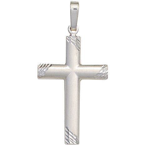 Anhänger Kreuz 925 Silber matt Kreuzanhänger Silberkreuz mit Kette 50 cm