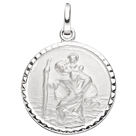 Anhänger Schutzpatron Christopherus 925 Sterling Silber mit Kette 42 cm