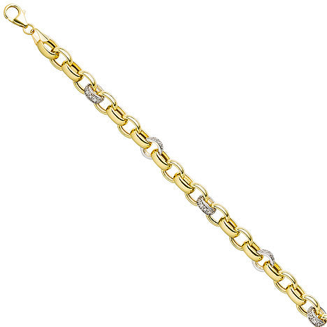 Armband 375 Gold Gelbgold 36 Diamanten Brillanten 20 cm Goldarmband