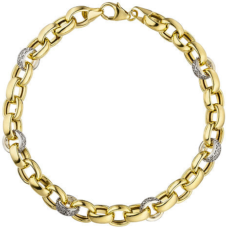 Armband 375 Gold Gelbgold 36 Diamanten Brillanten 20 cm Goldarmband