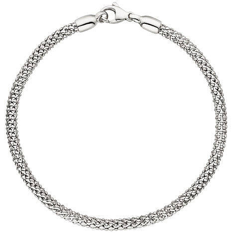 Armband 750 Gold Weißgold 20 cm Weißgoldarmband Popcorn-Armband