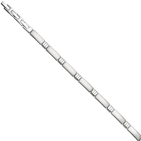 Armband aus Edelstahl teil matt 21 cm mit Klappverschluss