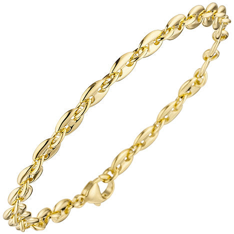 Armband Kaffeebohne 585 Gold Gelbgold 21 cm Goldarmband Kaffeebohnen-Armband