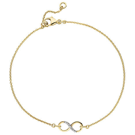 Armband Unendlichkeit 375 Gold Gelbgold bicolor 7 Zirkonia 19 5 cm Goldarmband