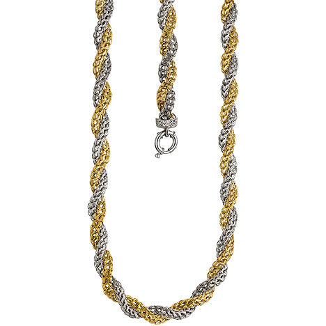 Collier Halskette 375 Gold Weißgold Gelbgold bicolor 48 cm Kette Goldkette
