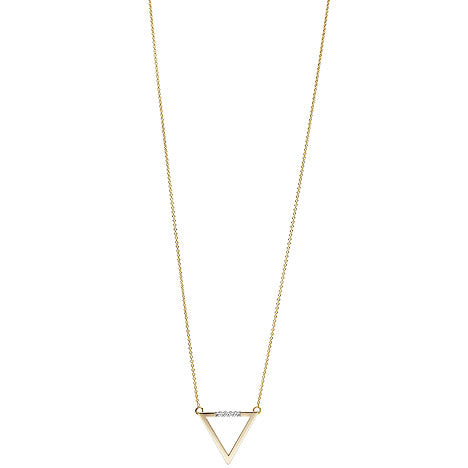 Collier Halskette Dreieck 585 Gold Gelbgold 5 Diamanten Brillanten 42 cm Kette