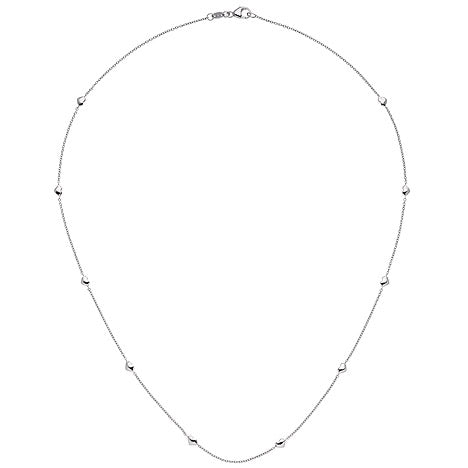 Collier Halskette Herz Herzen 585 Gold Weißgold 45 cm Kette Weißgoldkette