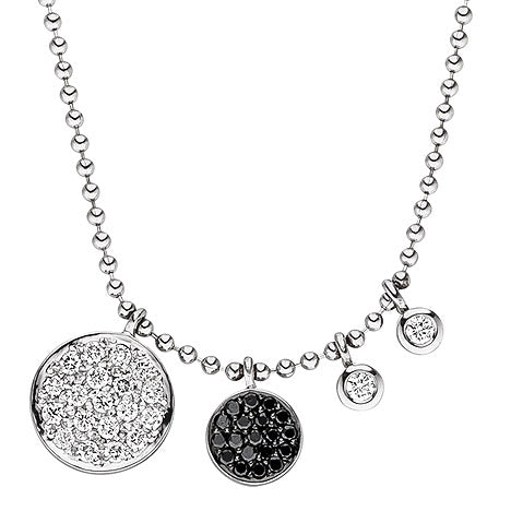 Collier Halskette Kette 585 Gold Weißgold 40 Diamanten Brillanten 43 cm