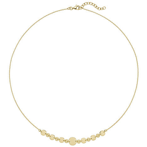 Collier Halskette mit Plättchen 925 Sterling Silber gold vergoldet 45 cm Kette