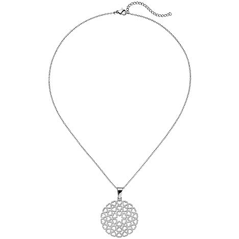 Collier Herzen Edelstahl mattiert 50 cm Karabiner