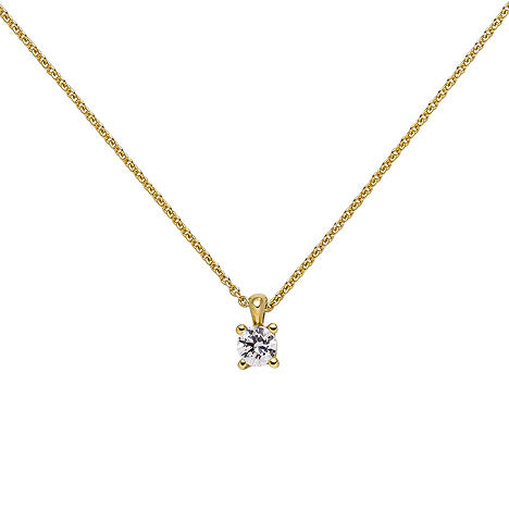 Collier Kette mit Anhänger 585 Gold Gelbgold 1 Diamant Brillant 0 15 ct. 45 cm