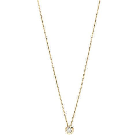 Collier Kette mit Anhänger 585 Gold Gelbgold 1 Diamant Brillant 45 cm