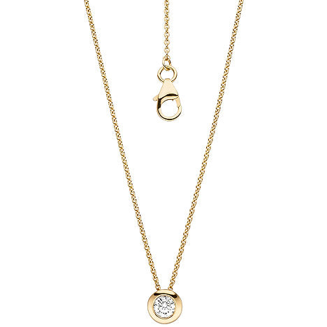 Collier Kette mit Anhänger 585 Gold Gelbgold 1 Diamant Brillant 45 cm