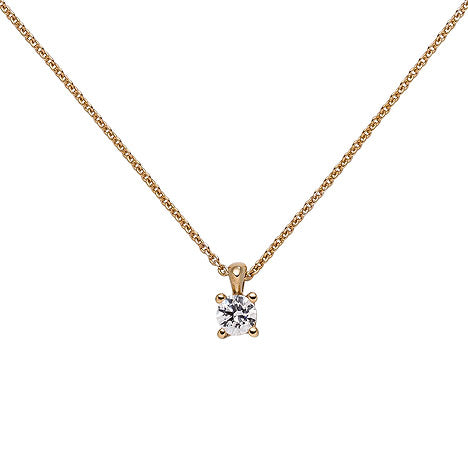 Collier Kette mit Anhänger 585 Gold Rotgold 1 Diamant Brillant 0 15 ct. 45 cm
