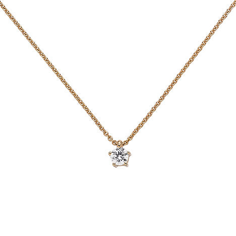 Collier Kette mit Anhänger 585 Gold Rotgold 1 Diamant Brillant 0 25 ct. 45 cm