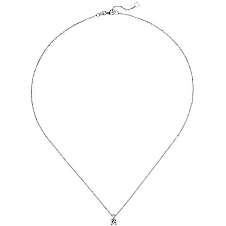 Collier Kette mit Anhänger 585 Gold Weißgold 1 Diamant Brillant 0 15 ct. 45 cm