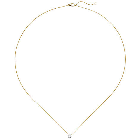 Collier Kette mit Anhänger 750 Gold Gelbgold Weißgold bicolor 1 Diamant Brillant