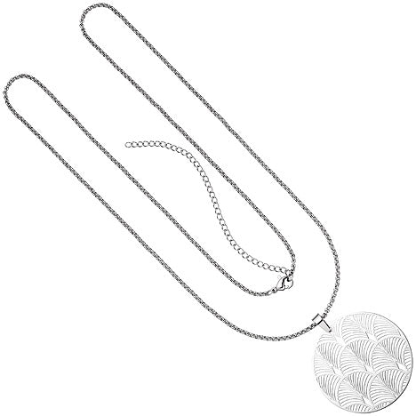 Collier Kette mit Anhänger Edelstahl 80 cm Karabiner