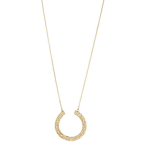 Collier Kette mit Anhänger Geflecht 750 Gold Gelbgold 45 cm Goldkette