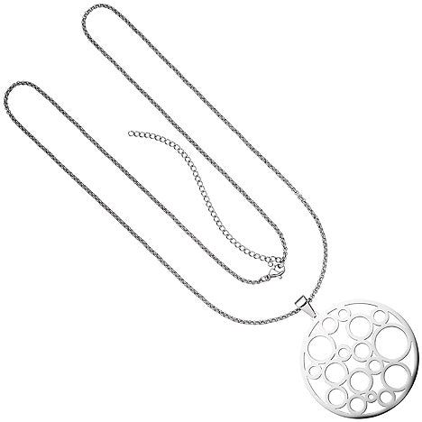 Collier Kette mit Anhänger Edelstahl 80 cm