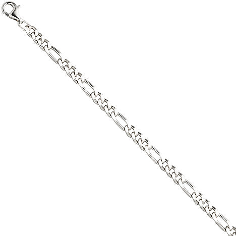 Figaroarmband 925 Sterling Silber diamantiert 21 cm Armband Silberarmband