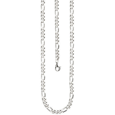 Figarokette 925 Silber diamantiert 50 cm Kette Halskette Silberkette Karabiner