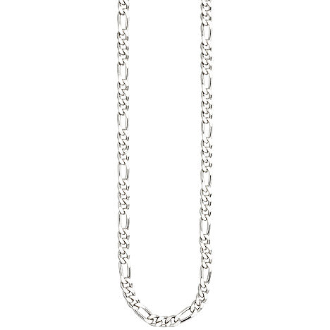 Figarokette 925 Silber diamantiert 50 cm Kette Halskette Silberkette Karabiner