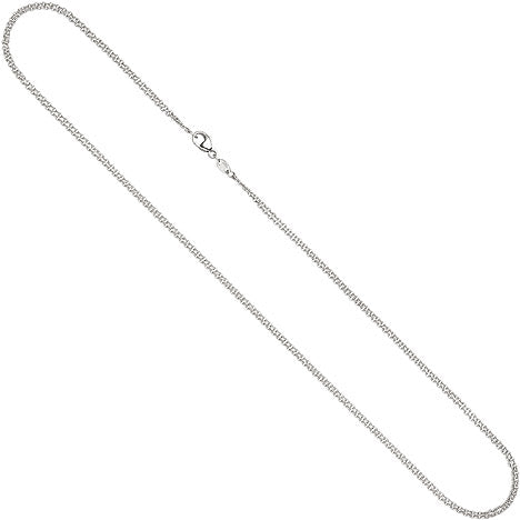 Halskette Kette 2-reihig 585 Gold Weißgold 42 cm Weißgoldkette Karabiner
