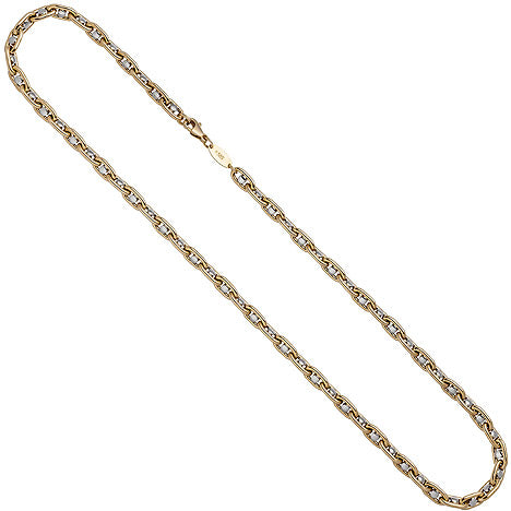 Halskette Kette 585 Gold Gelbgold Weißgold bicolor 55 cm Goldkette Fantasiekette