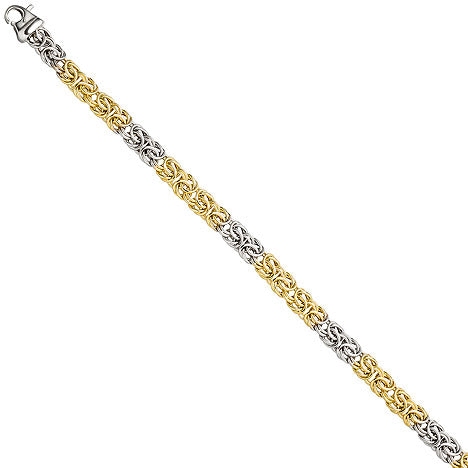 Königsarmband 375 Gold Weißgold Gelbgold bicolor 19 cm Armband Goldarmband