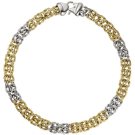 Königsarmband 375 Gold Weißgold Gelbgold bicolor 19 cm Armband Goldarmband