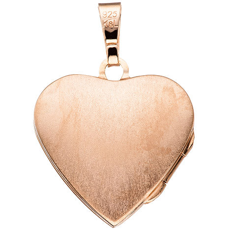 Medaillon Herz Anhänger zum Öffnen 925 Silber rosegold vergoldet mit Kette 50 cm