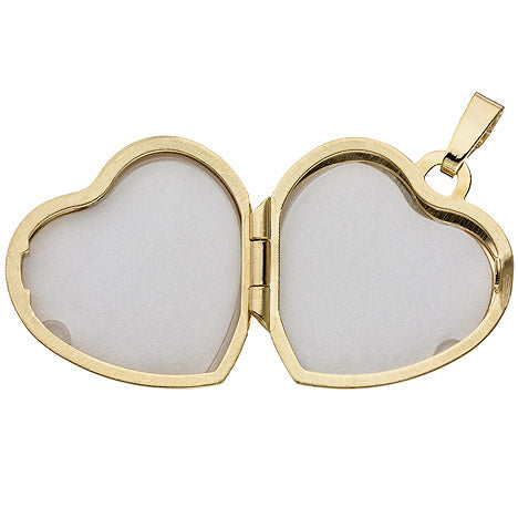 Medaillon Herz Anhänger zum Öffnen für 2 Fotos 333 Gold mit Kette 45 cm