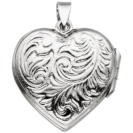 Medaillon Herz zum Öffnen für 2 Fotos 925 Sterling Silber Herzanhänger