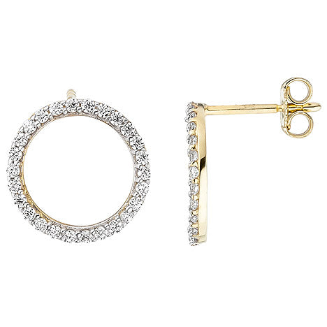 Ohrhänger 375 Gold Gelbgold mit Zirkonia Ohrringe Ohrstecker Goldohrringe