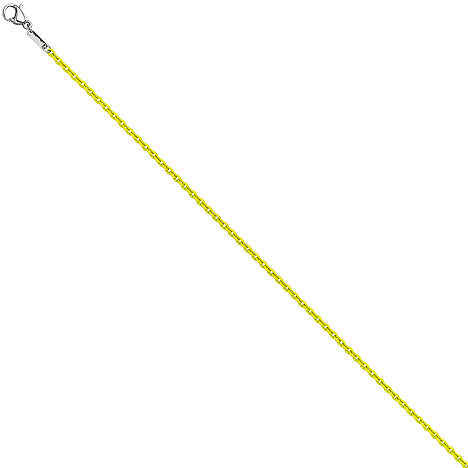Rundankerkette Edelstahl gelb lackiert 42 cm Kette Halskette Karabiner