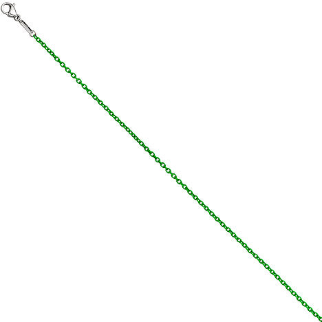 Rundankerkette Edelstahl grün lackiert 42 cm Kette Halskette Karabiner