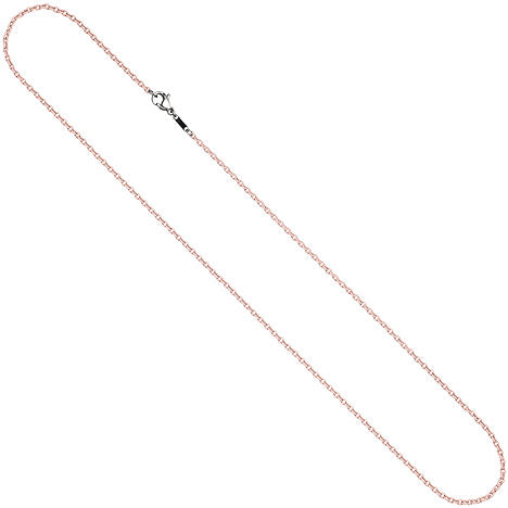 Rundankerkette Edelstahl rosa lackiert 42 cm Kette Halskette Karabiner
