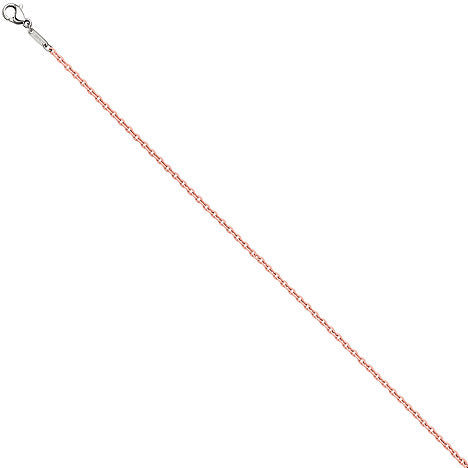 Rundankerkette Edelstahl rosa lackiert 42 cm Kette Halskette Karabiner