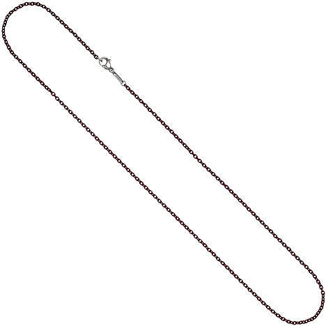 Rundankerkette Edelstahl rot weinrot lackiert 42 cm Kette Halskette Karabiner