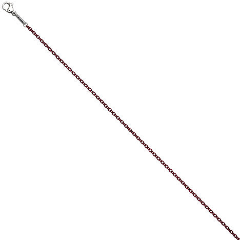 Rundankerkette Edelstahl rot weinrot lackiert 42 cm Kette Halskette Karabiner