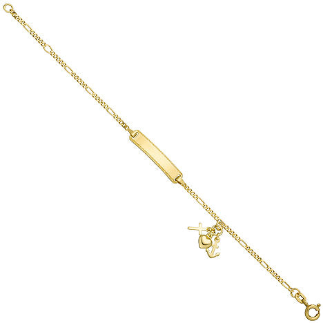 Schildband 925 Silber gold vergoldet diamantiert 16 cm Armband