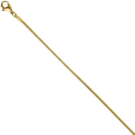 Schlangenkette Edelstahl gold farben 1 5 mm 80 cm Kette Karabiner
