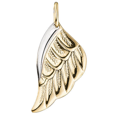 Schmuck-Set Flügel Engelsflügel 333 Gold Gelbgold bicolor mit Kette 45 cm