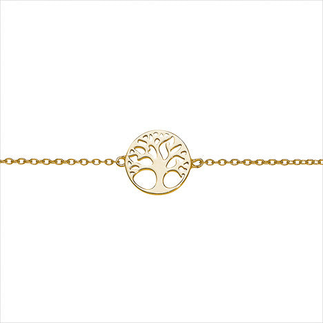 Armband 925 Silber Lebensbaum gold