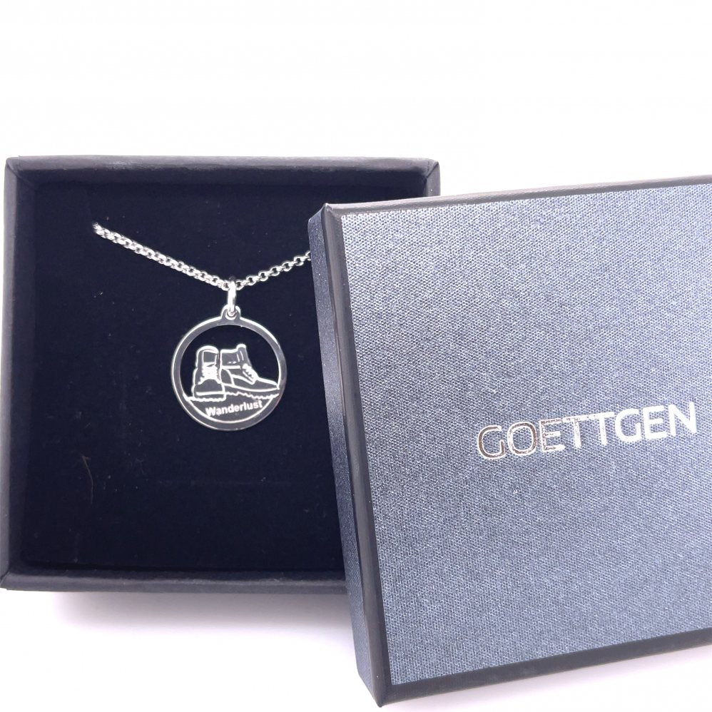 Anhänger Wanderlust 925 Silber mit Kette