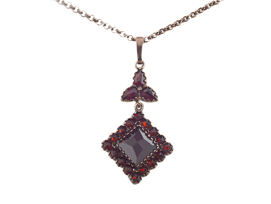 Collier Kette mit Anhänger Granat 925