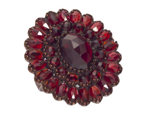 Ring Granat 925 Silber patiniert