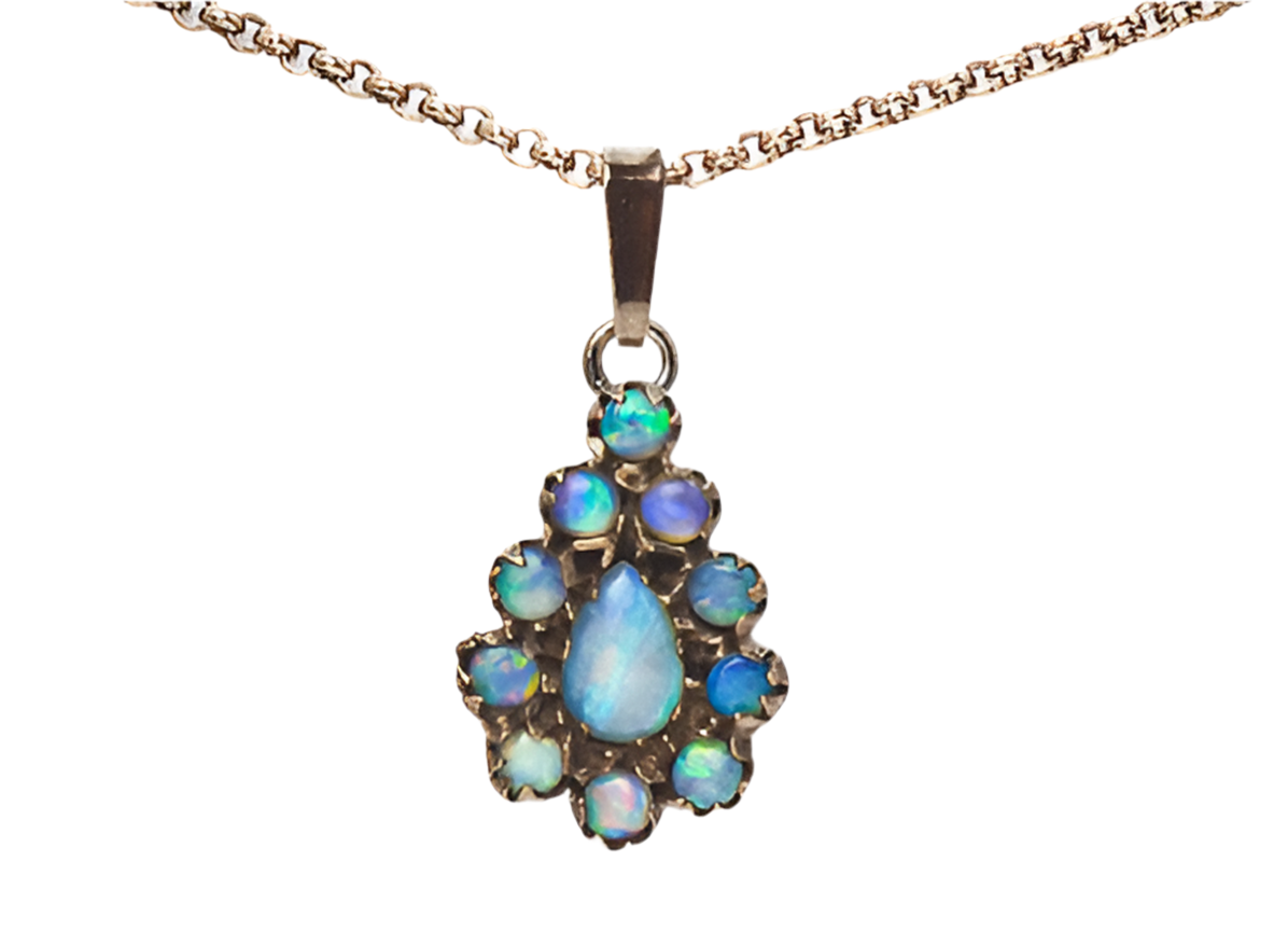 Collier Kette mit Anhänger Opal 925