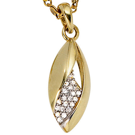 Anhänger 333 Gold Gelbgold bicolor mit Zirkonia Goldanhänger